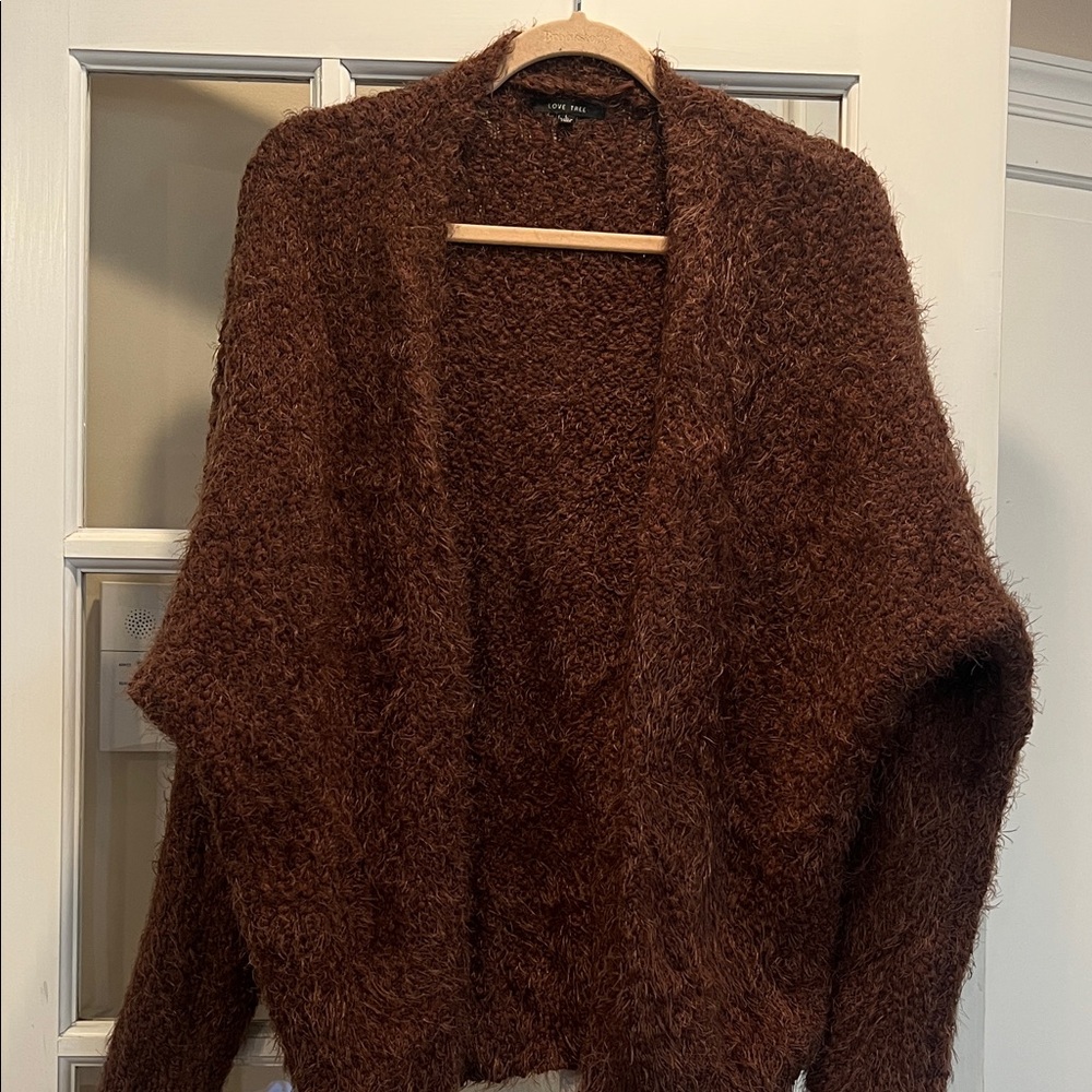 Love Tree Fuzzy Brown Cardigan Super Soft